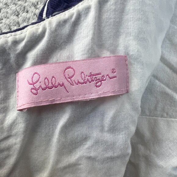 Lilly Pulitzer Blue Johnny B Green Appliqué Front Delia Shift Dress  Sz 0 XS - Picture 14 of 15